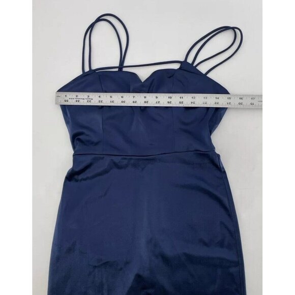 JUMP Women’s Navy Sleeveless Square Neck Short Party Sheath Dress Size 3/4 Event - Picture 12 of 14
